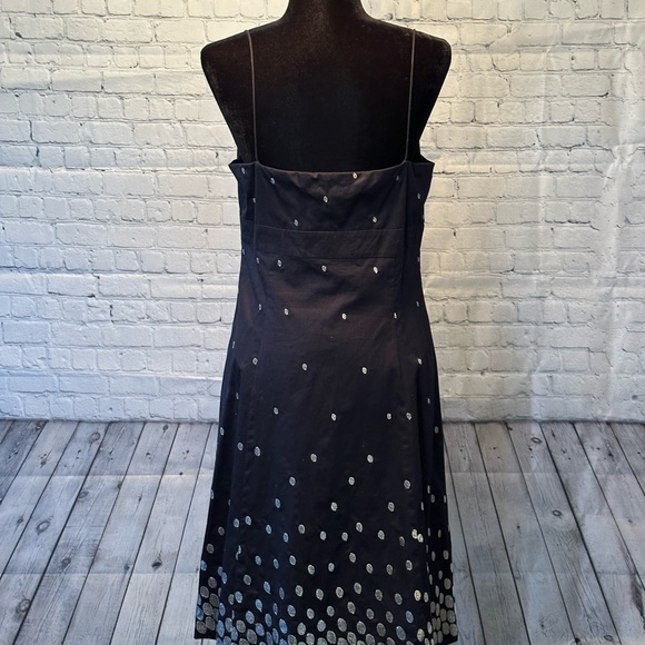 Ann Taylor Blue Dress with Silver Embroidery - Picture 3 of 6